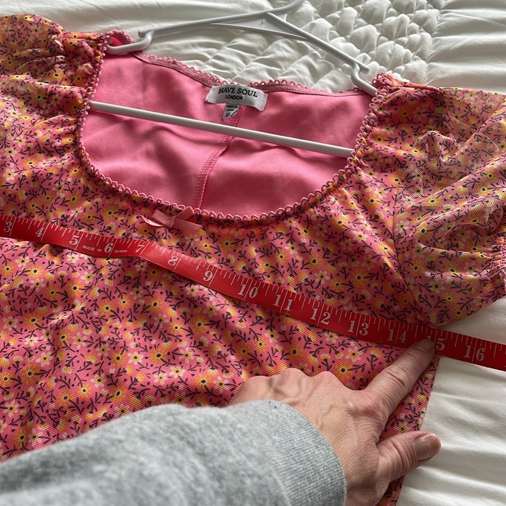 Brave Soul London// Baby Doll Sheer Floral Dress Size XS - Picture 9 of 11